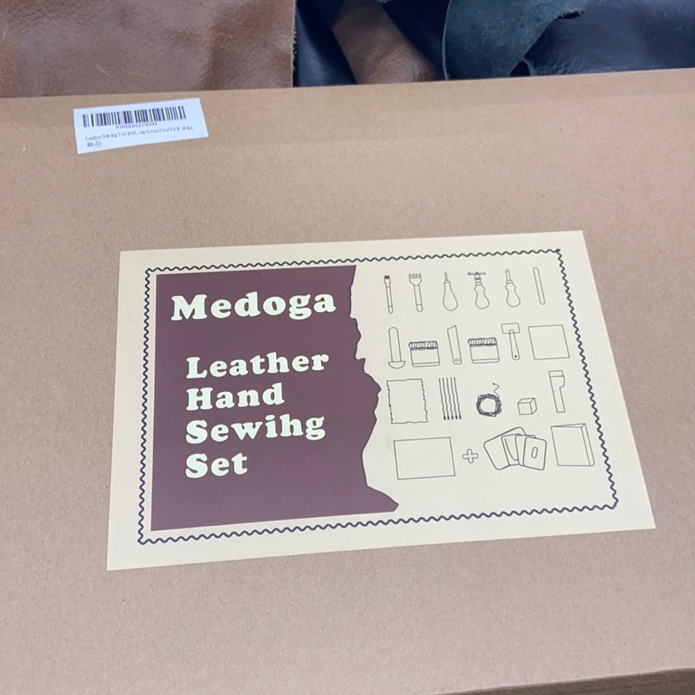 Leather making kit + leather scraps